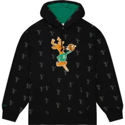Aop Fleece Hoodie Milwaukee Bucks