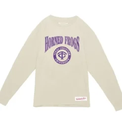 Arched Logo Lockup Slub Ls Tee Texas Christian University