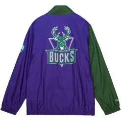 Arched Retro Lined Windbreaker Milwaukee Bucks