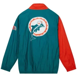 Arched Retro Lined Windbreaker Miami Dolphins