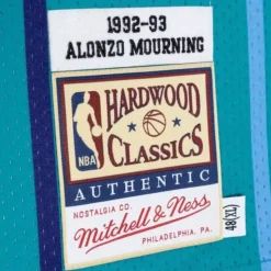 Authentic Alonzo Mourning Charlotte Hornets Road 1992-93 Jersey