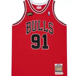 Authentic Dennis Rodman Chicago Bulls Road 1997-98 Jersey