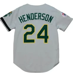 Authentic Jersey Oakland Athletics Road World Series 1989 Rickey Henderson