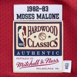 Authentic Jersey Philadelphia 76Ers 1982-83 Moses Malone