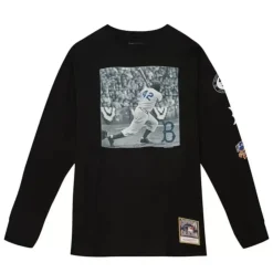 Batter Up Ls Tee Brooklyn Dodgers Jackie Robinson