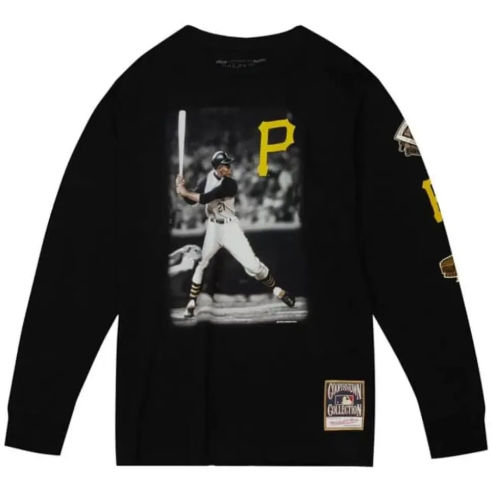 Batter Up Ls Tee Pittsburgh Pirates Roberto Clemente