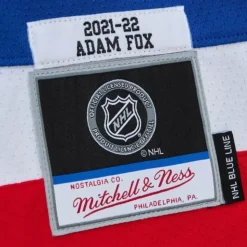 Blue Line Adam Fox New York Rangers 2021 Jersey