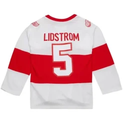Blue Line Nicklas Lidstrom Detroit Red Wings White 2008 Jersey