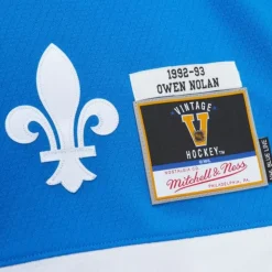 Blue Line Owen Nolan Quebec Nordiques Dark 1992 Jersey