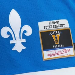 Blue Line Peter Stastny Quebec Nordiques Dark 1980 Jersey