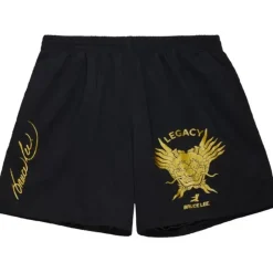 Branded Bruce Lee Dragon'S Head Script Nylon Shorts