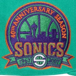 Cactus Cooler Fitted Hat Seattle Supersonics