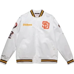 City Collection Lightweight Satin Jacket San Diego Padres