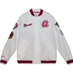 City Collection Lightweight Satin Jacket Atlanta Braves