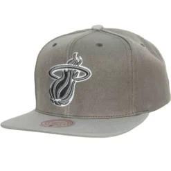 Cool Grey Snapback Miami Heat