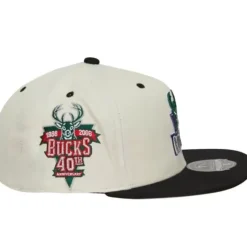 Cream Team Fitted Hwc Hat Milwaukee Bucks