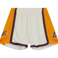 Cream Unisex Jump Shot Shorts Los Angeles Lakers 2009-10