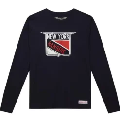 Distressed Logo Ls Tee New York Rangers