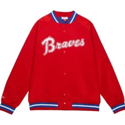 Double Clutch Lightweight Satin Jacket Atlanta Braves