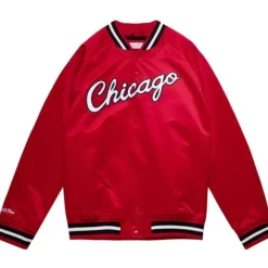 Double Clutch Lightweight Satin Jacket Chicago Bulls