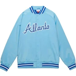 Double Clutch Lightweight Satin Jacket Atlanta Braves