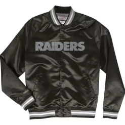 Double Clutch Lightweight Satin Jacket Oakland Raiders