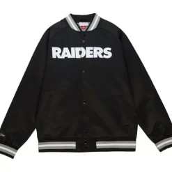 Double Clutch Lightweight Satin Jacket Oakland Raiders