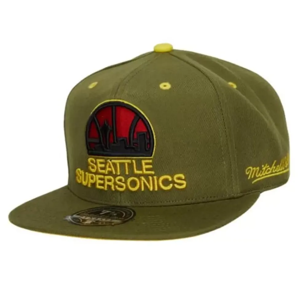 Dusty Olive Fitted Hwc Seattle Supersonics