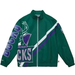 Exploded Logo Warm Up Jacket Milwaukee Bucks