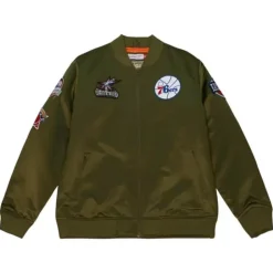 Flight Satin Bomber Jacket Philadelphia 76Ers