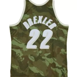 Ghost Green Camo Swingman Clyde Drexler Portland Trail Blazers 1991-92 Jersey