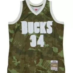Ghost Green Camo Swingman Ray Allen Milwaukee Bucks 2000-01 Jersey