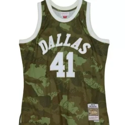 Ghost Green Camo Swingman Dirk Nowitzki Dallas Mavericks 1998-99 Jersey
