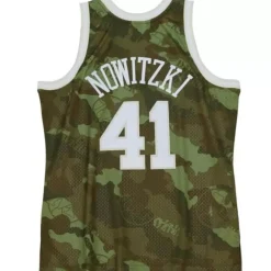 Ghost Green Camo Swingman Dirk Nowitzki Dallas Mavericks 1998-99 Jersey