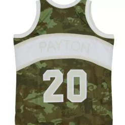 Ghost Green Camo Swingman Gary Payton Seattle Supersonics 1984-85 Jersey