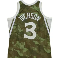 Ghost Green Camo Swingman Allen Iverson Philadelphia 76Ers 1996-97 Jersey