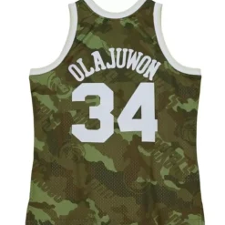 Ghost Green Camo Swingman Hakeem Olajuwon Houston Rockets 1993-94 Jersey