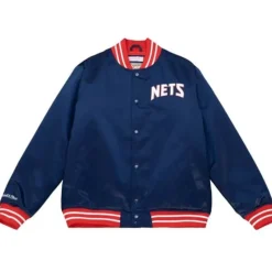 Heavyweight Satin Jacket New Jersey Nets