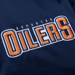 Heavyweight Satin Jacket Update Edmonton Oilers