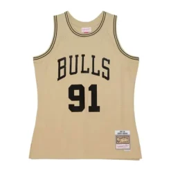 Khaki Black Swingman Dennis Rodman Chicago Bulls 1997-98 Jersey