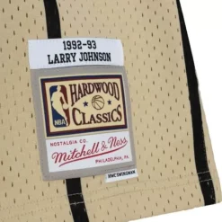 Khaki Black Swingman Larry Johnson Charlotte Hornets 1992-93 Jersey