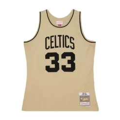 Khaki Black Swingman Larry Bird Boston Celtics 1985-86 Jersey