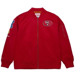Lightweight Satin Bomber Vintage Logo San Francisco 49Ers