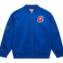 Lightweight Satin Bomber Vintage Logo Atlanta Braves