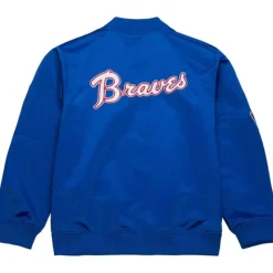 Lightweight Satin Bomber Vintage Logo Atlanta Braves