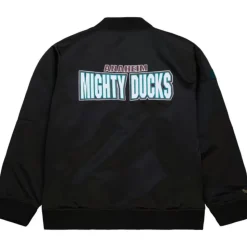 Lightweight Satin Bomber Vintage Logo Anaheim Ducks