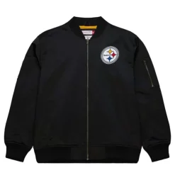 Lightweight Satin Bomber Vintage Logo Pittsburgh Steelers