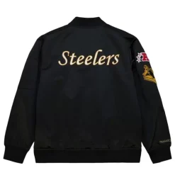 Lightweight Satin Bomber Vintage Logo Pittsburgh Steelers