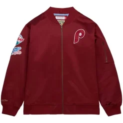 Lightweight Satin Bomber Vintage Logo Philadelphia Phillies