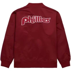 Lightweight Satin Bomber Vintage Logo Philadelphia Phillies